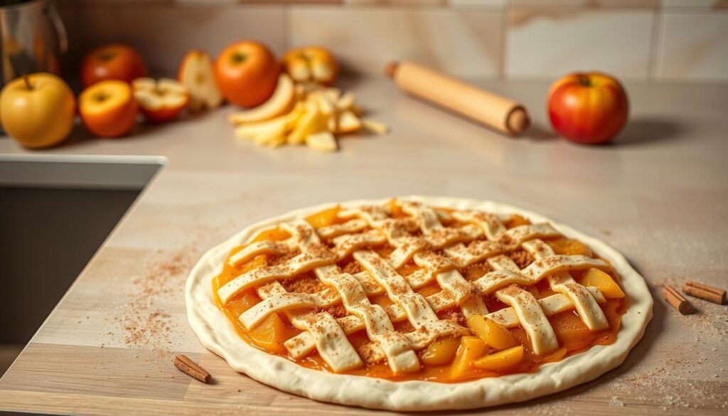 Apple Pie Pizza Assembly Process