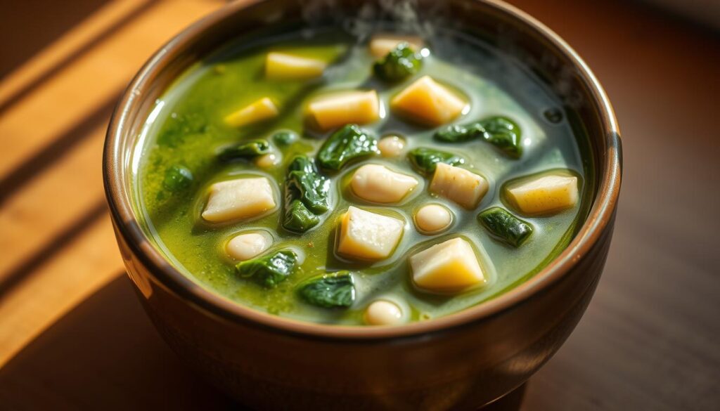 Turnip Green Soup with Beans and Potatoes